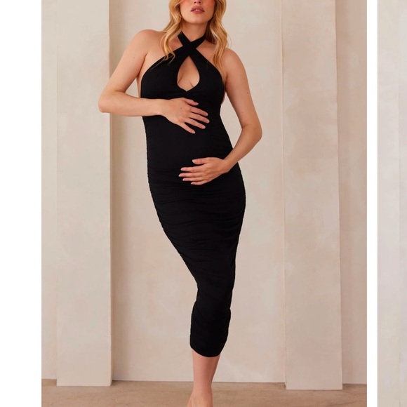 NWT BumpSuit Ruched Halter Evening Dress - Picture 2 of 5